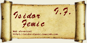 Isidor Femić vizit kartica